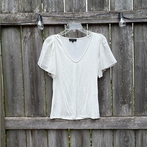 1. State White Top with Sheer Sleeves
